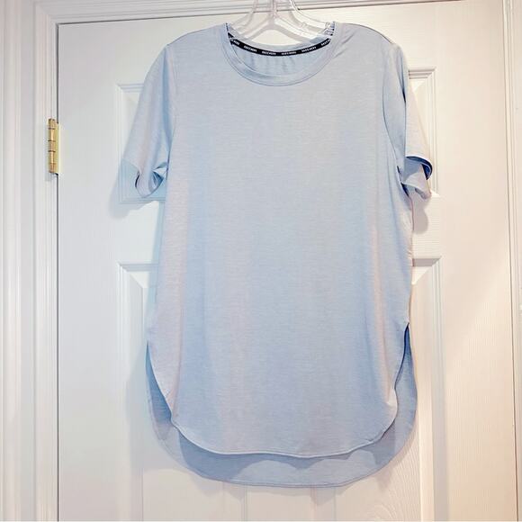 Skechers Go Walk Short Sleeve Tunic Hi Low Blue Top Medium Top Blue Lightweight - Picture 4 of 15